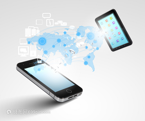 現代通信技術手機高科技背景的現代通信技術插圖
